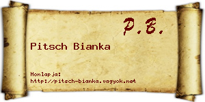 Pitsch Bianka névjegykártya